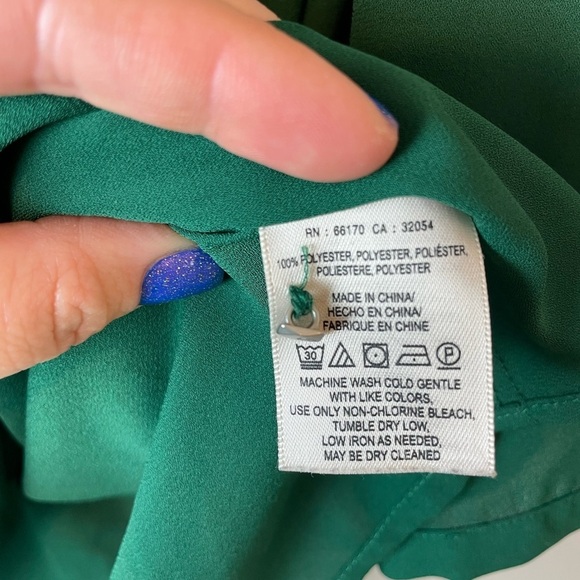 Anthropologie HD in Paris Cutout 3/4 Sleeve Blouse Green Women’s Size 0 - Picture 6 of 10